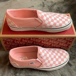 Light pink and white checkerboard Asher Vans